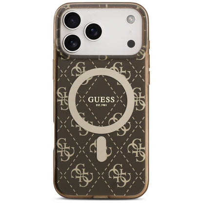 Guess IML 4G Background MagSafe Case for iPhone 17 Pro - Brown_2