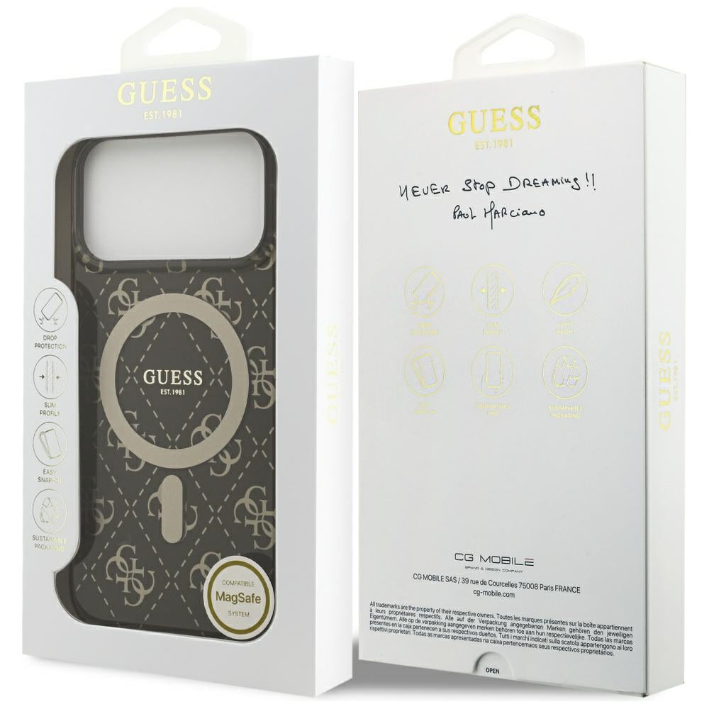 Guess IML 4G Background MagSafe Case for iPhone 17 Pro - Brown_7