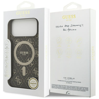Guess IML 4G Background MagSafe Case for iPhone 17 Pro - Brown_7