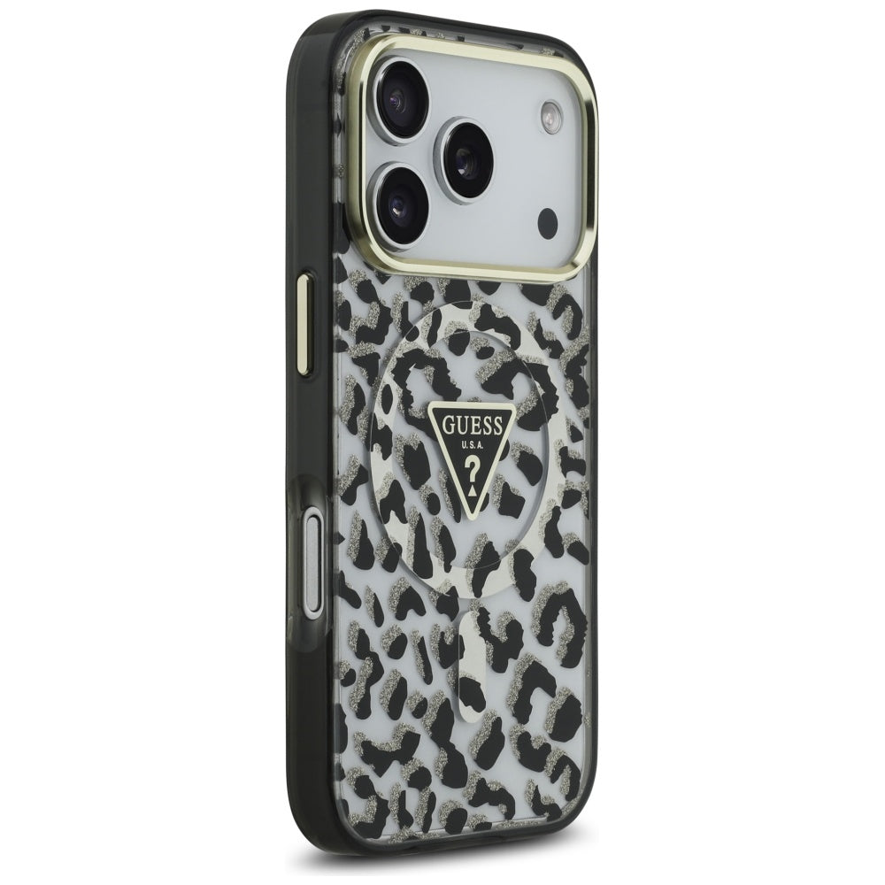 Guess Leopard Glitter MagSafe Case for iPhone 17 Pro - Black_3