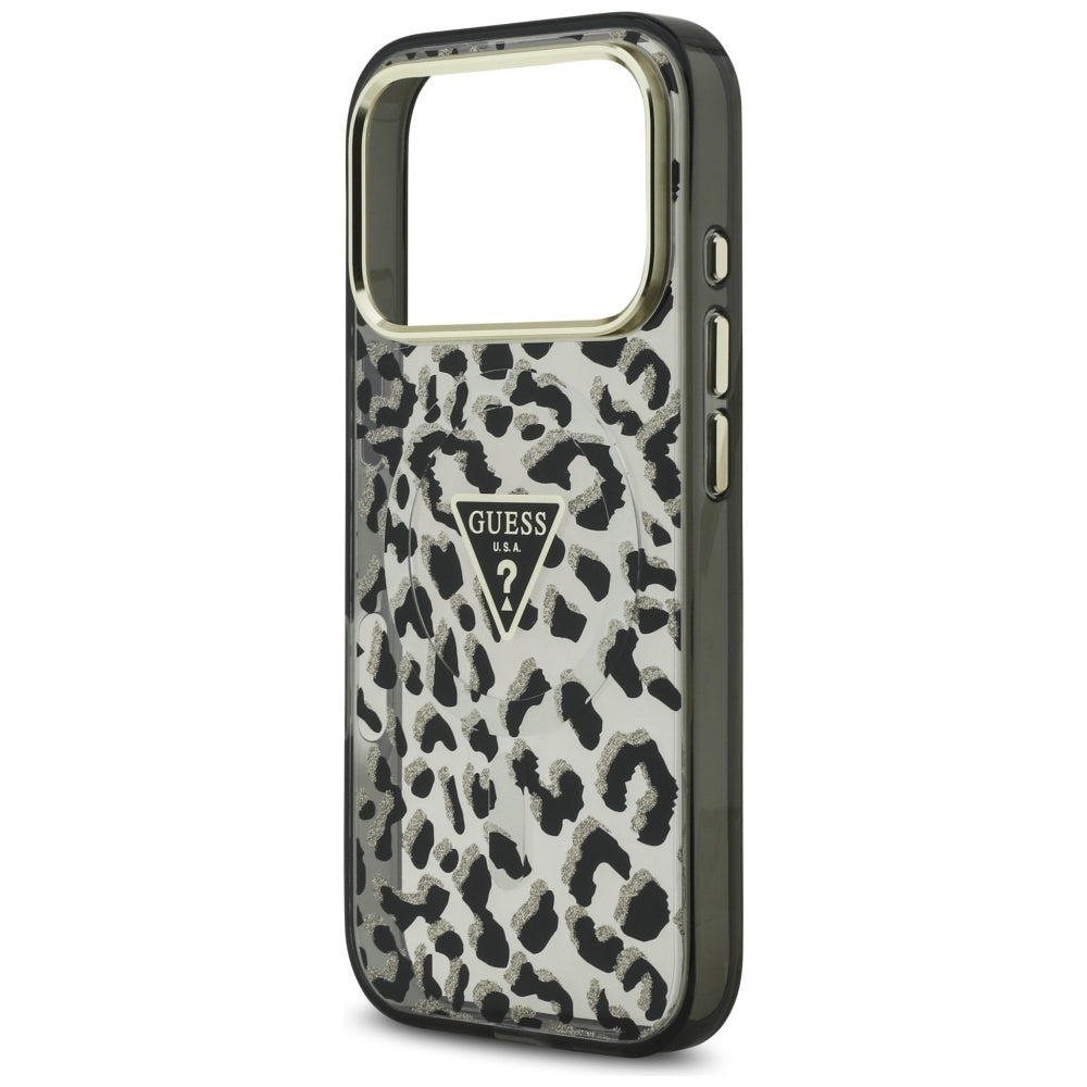 Guess Leopard Glitter MagSafe Case for iPhone 17 Pro - Black_5