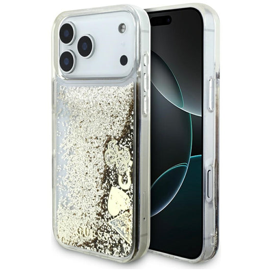 Guess Liq. Glitter 4 Charms Case for iPhone 17 Pro Max - Gold_0