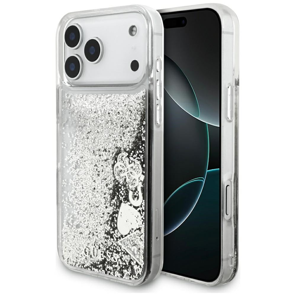 Guess Liq case. Glitter Charms for iPhone 17 Pro Max - silver_0