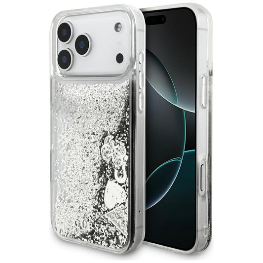 Guess Liq case. Glitter Charms for iPhone 17 Pro Max - silver_0