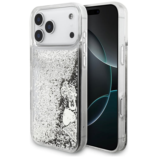 Guess Liq case. Glitter Charms for iPhone 17 Pro - silver_0