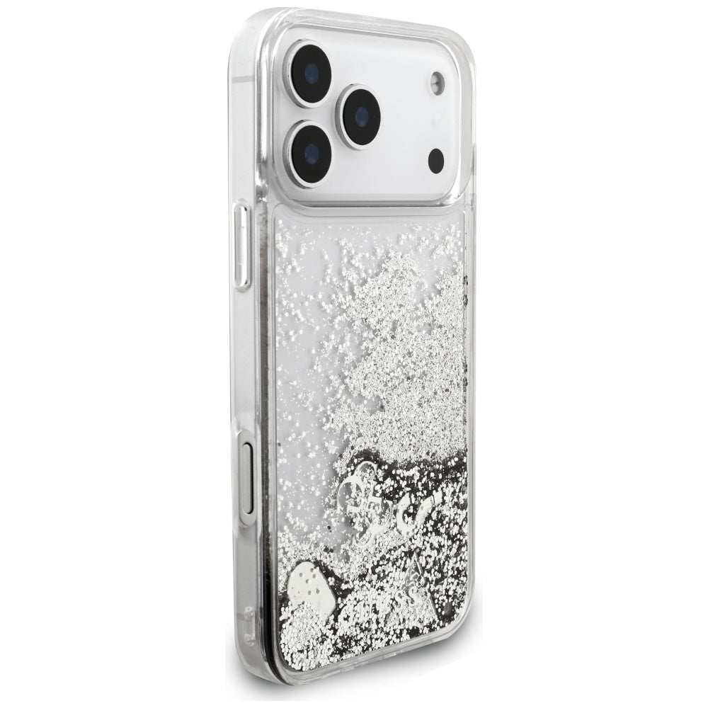 Guess Liq case. Glitter Charms for iPhone 17 Pro - silver_3