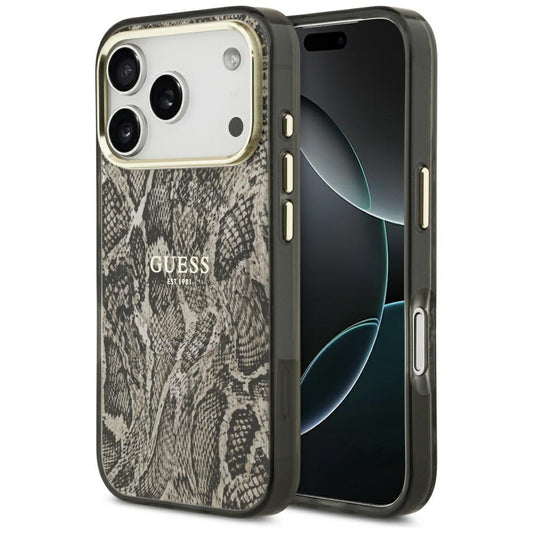 Guess Python Pattern MagSafe Case for iPhone 17 Pro - Brown_0
