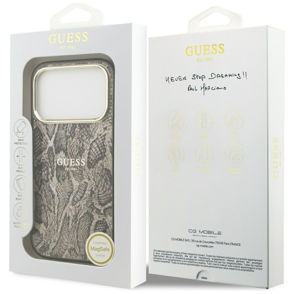 Guess Python Pattern MagSafe Case for iPhone 17 Pro - Brown_7