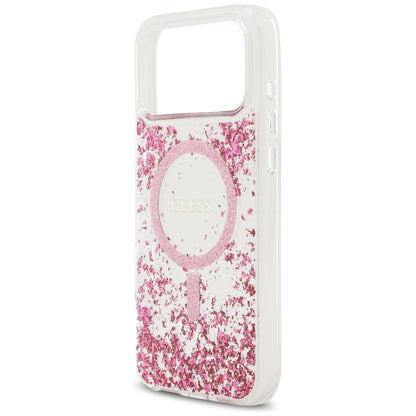 Guess Resin Bottom Glitter MagSafe Case for iPhone 17 Pro Max - Pink_5