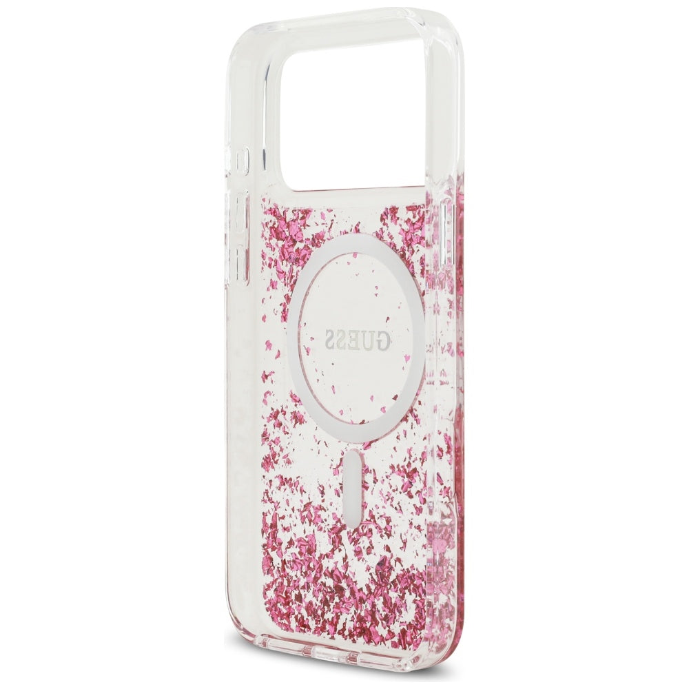 Guess Resin Bottom Glitter MagSafe Case for iPhone 17 Pro Max - Pink_6