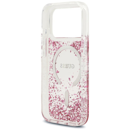 Guess Resin Bottom Glitter MagSafe Case for iPhone 17 Pro - Pink_6