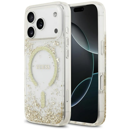 Guess Resin Bottom Glitter MagSafe Case for iPhone 17 Pro - Gold_0