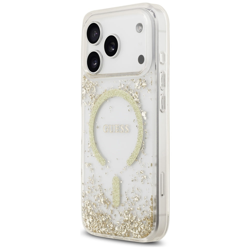 Guess Resin Bottom Glitter MagSafe Case for iPhone 17 Pro - Gold_1