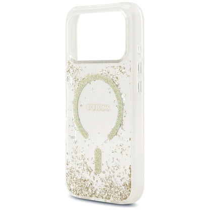 Guess Resin Bottom Glitter MagSafe Case for iPhone 17 Pro - Gold_5