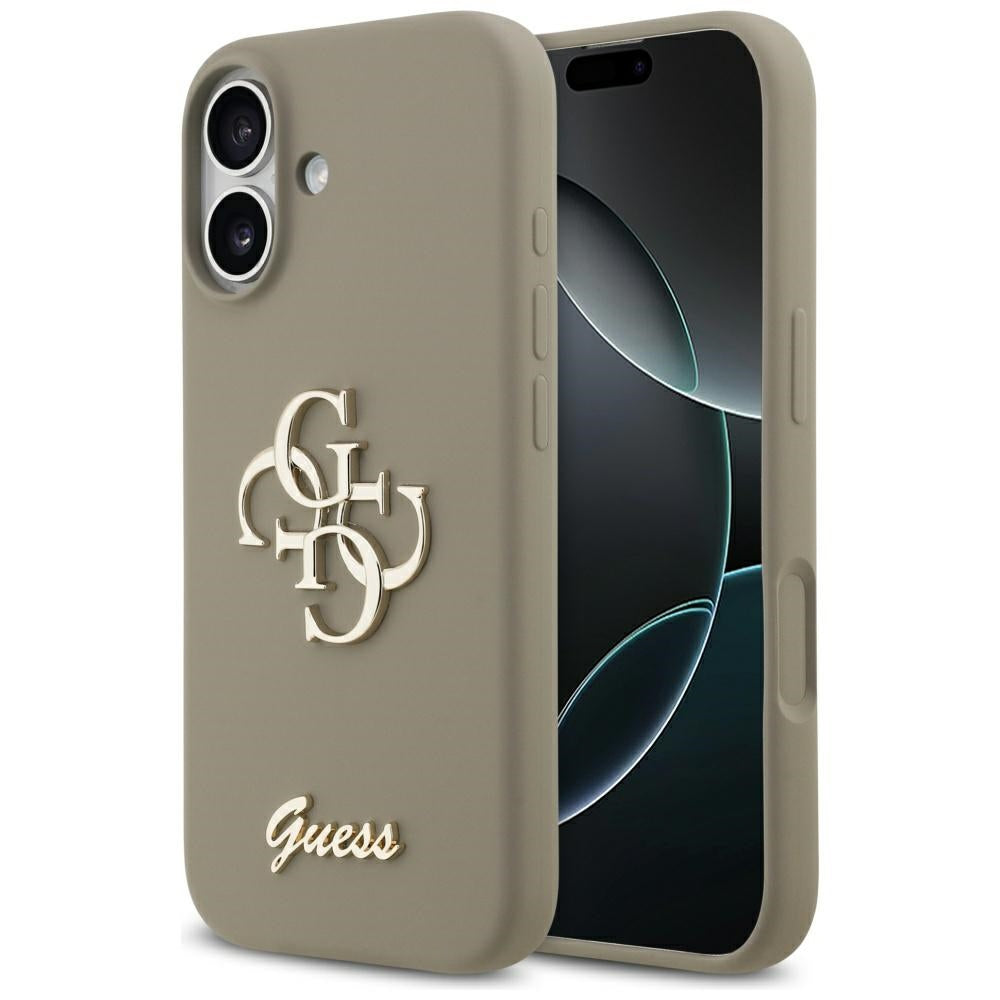 Guess Silicone Big 4G Script Case for iPhone 17 - Brown_0