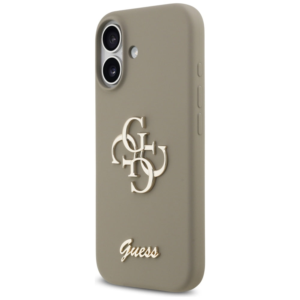 Guess Silicone Big 4G Script Case for iPhone 17 - Brown_1