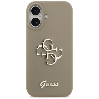 Guess Silicone Big 4G Script Case for iPhone 17 - Brown_2