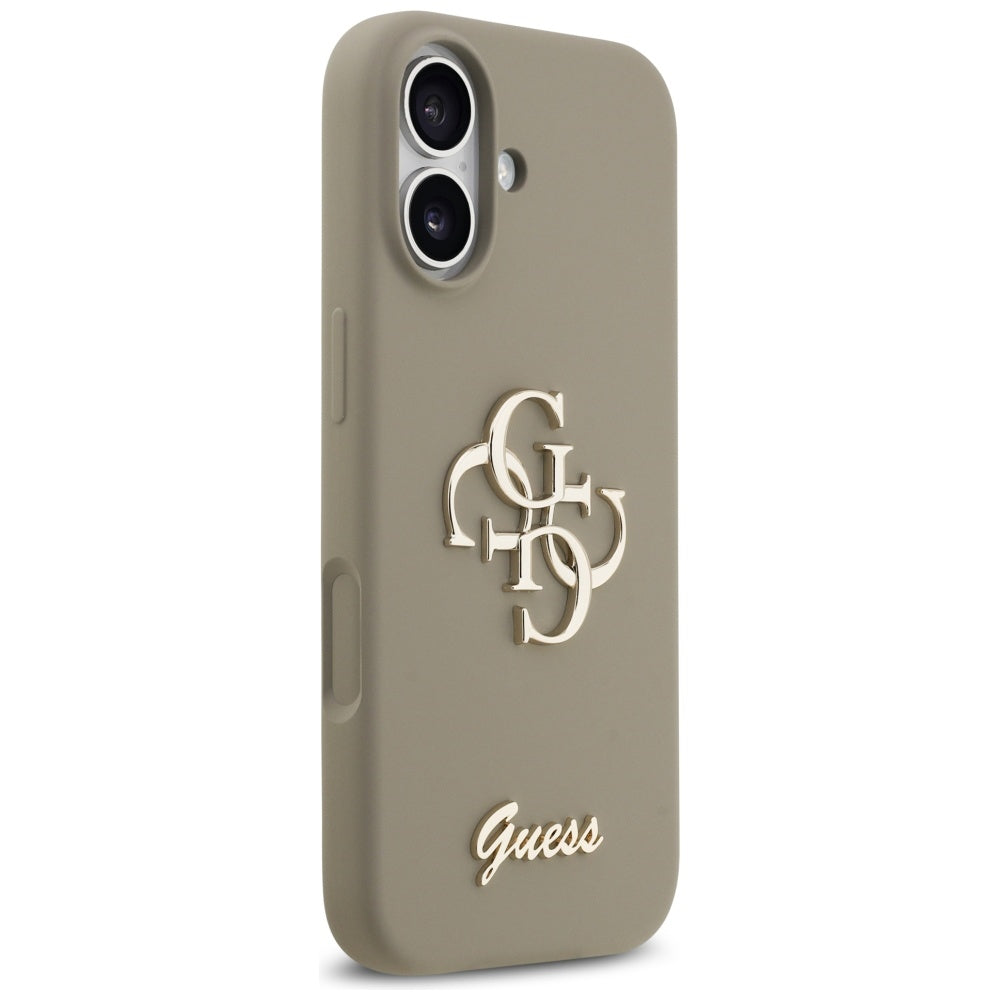 Guess Silicone Big 4G Script Case for iPhone 17 - Brown_3