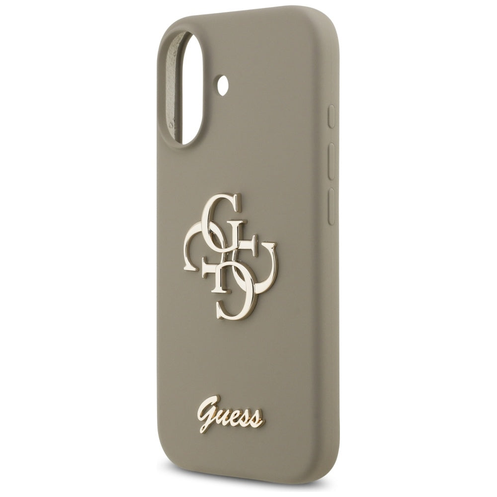 Guess Silicone Big 4G Script Case for iPhone 17 - Brown_5