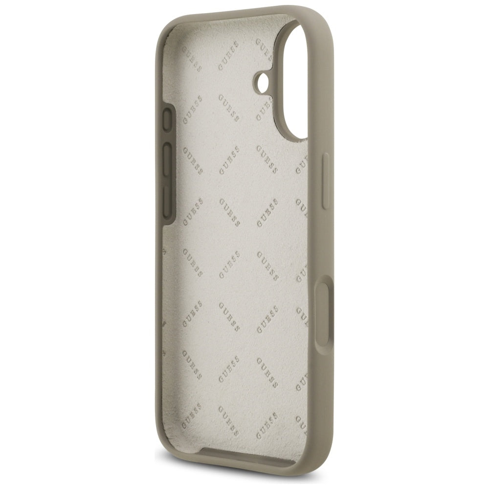 Guess Silicone Big 4G Script Case for iPhone 17 - Brown_6