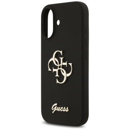 Guess Silicone Big 4G Script Case for iPhone 17 - Black_5