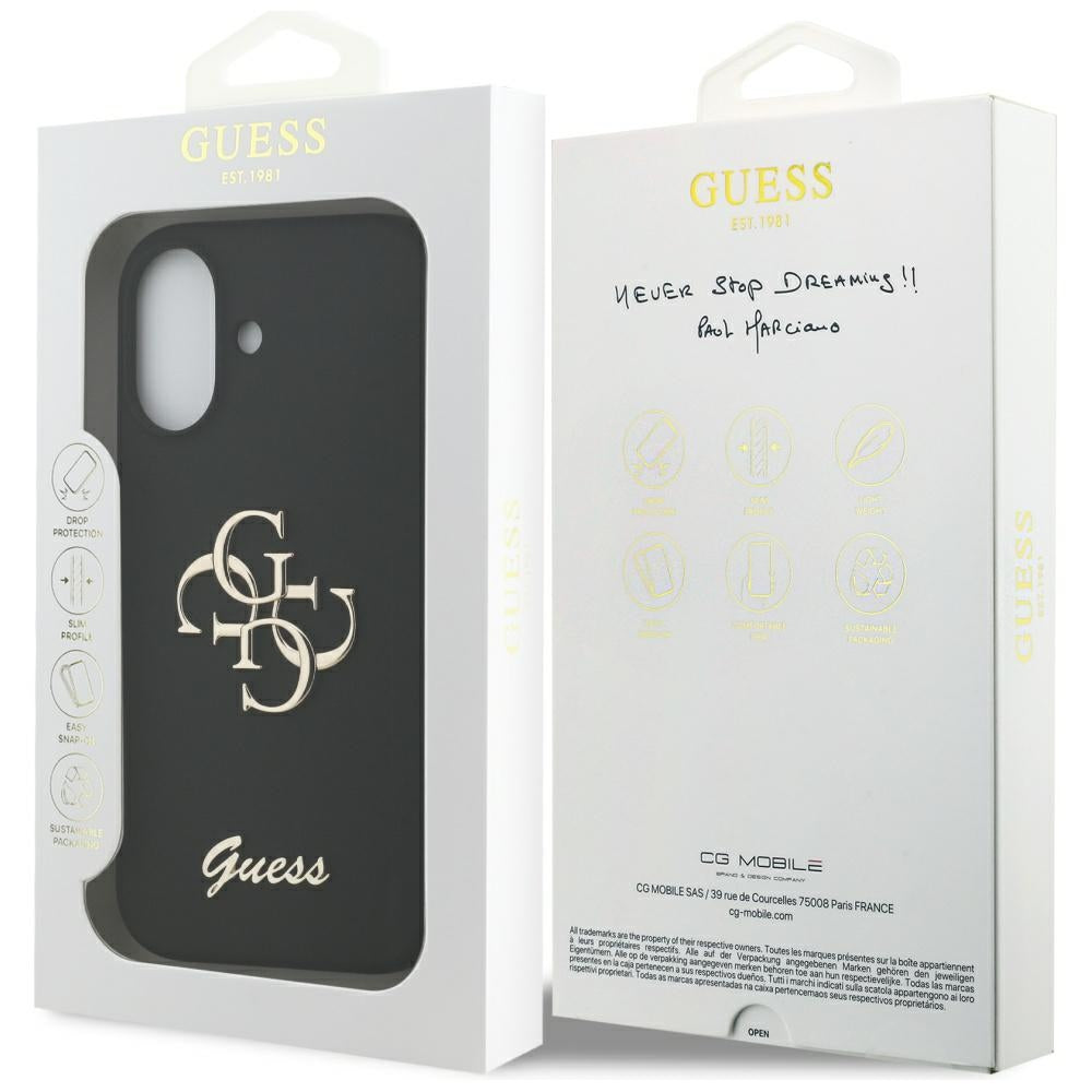 Guess Silicone Big 4G Script Case for iPhone 17 - Black_7