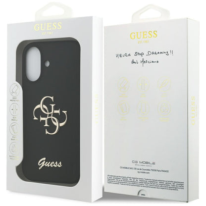 Guess Silicone Big 4G Script Case for iPhone 17 - Black_7