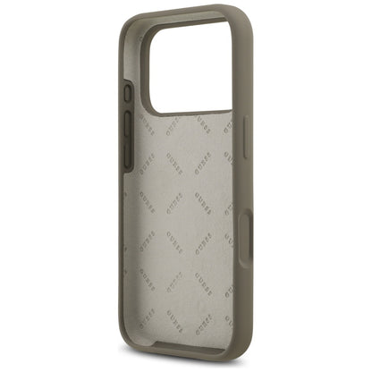 Guess Silicone Big 4G Script Case for iPhone 17 Pro - Brown_6