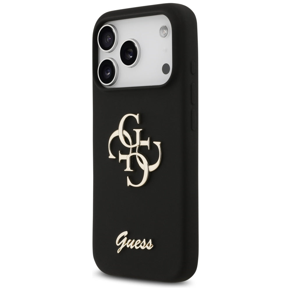 Guess Silicone Big 4G Script Case for iPhone 17 Pro - Black_1