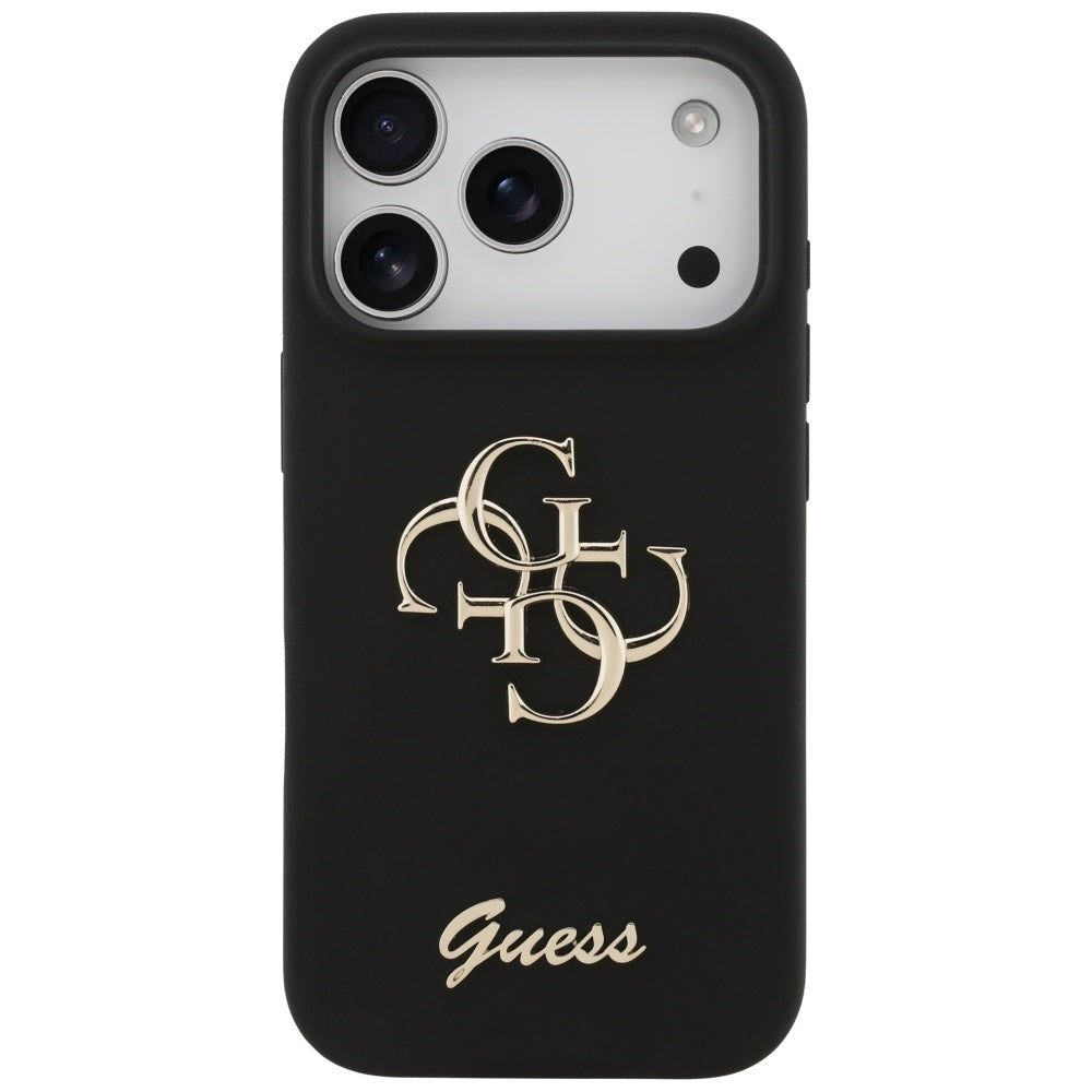 Guess Silicone Big 4G Script Case for iPhone 17 Pro - Black_2