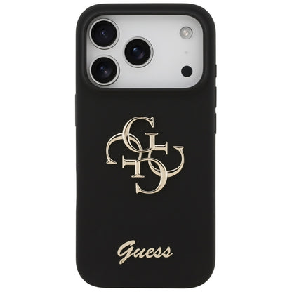 Guess Silicone Big 4G Script Case for iPhone 17 Pro - Black_2