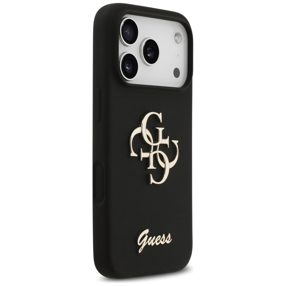 Guess Silicone Big 4G Script Case for iPhone 17 Pro - Black_3