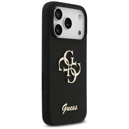 Guess Silicone Big 4G Script Case for iPhone 17 Pro - Black_3