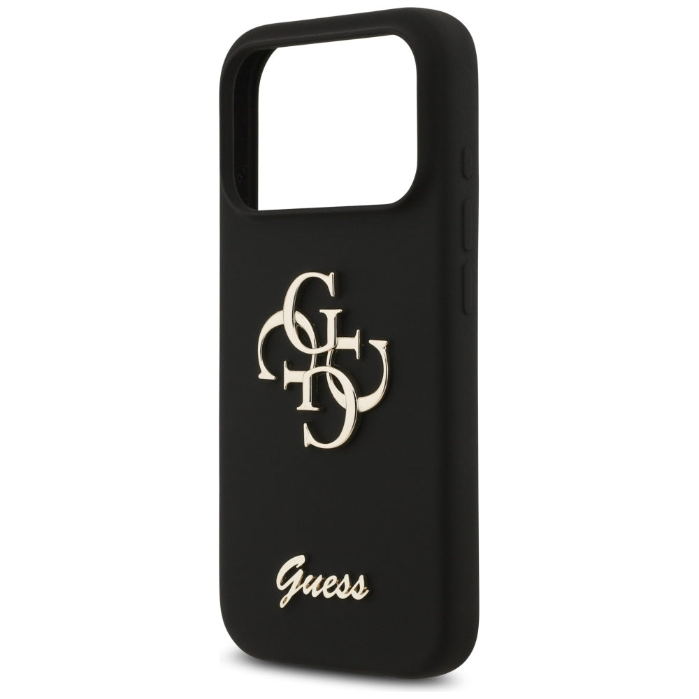 Guess Silicone Big 4G Script Case for iPhone 17 Pro - Black_5