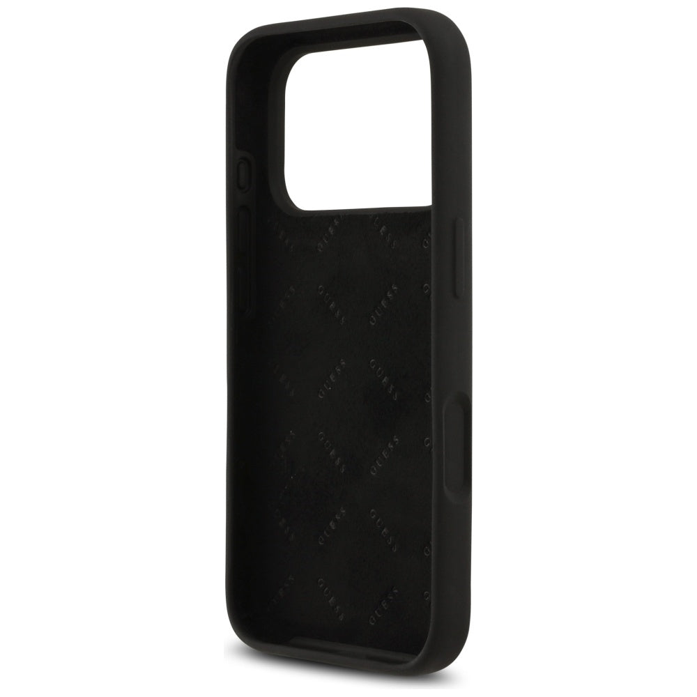 Guess Silicone Big 4G Script Case for iPhone 17 Pro - Black_6