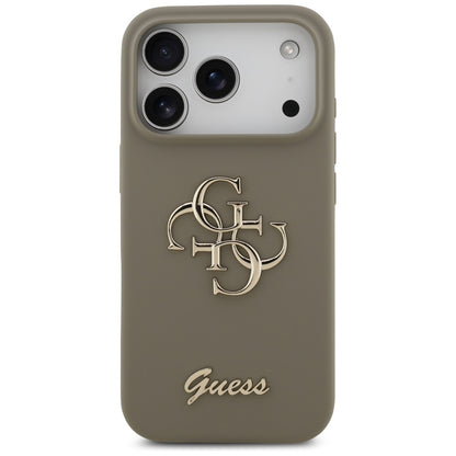 Guess Silicone Big 4G Script Case for iPhone 17 Pro Max - Brown_2
