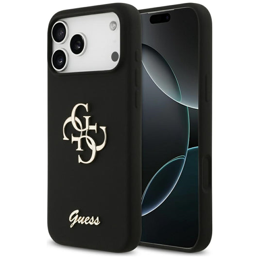 Guess Silicone Big 4G Script Case for iPhone 17 Pro Max - Black_0