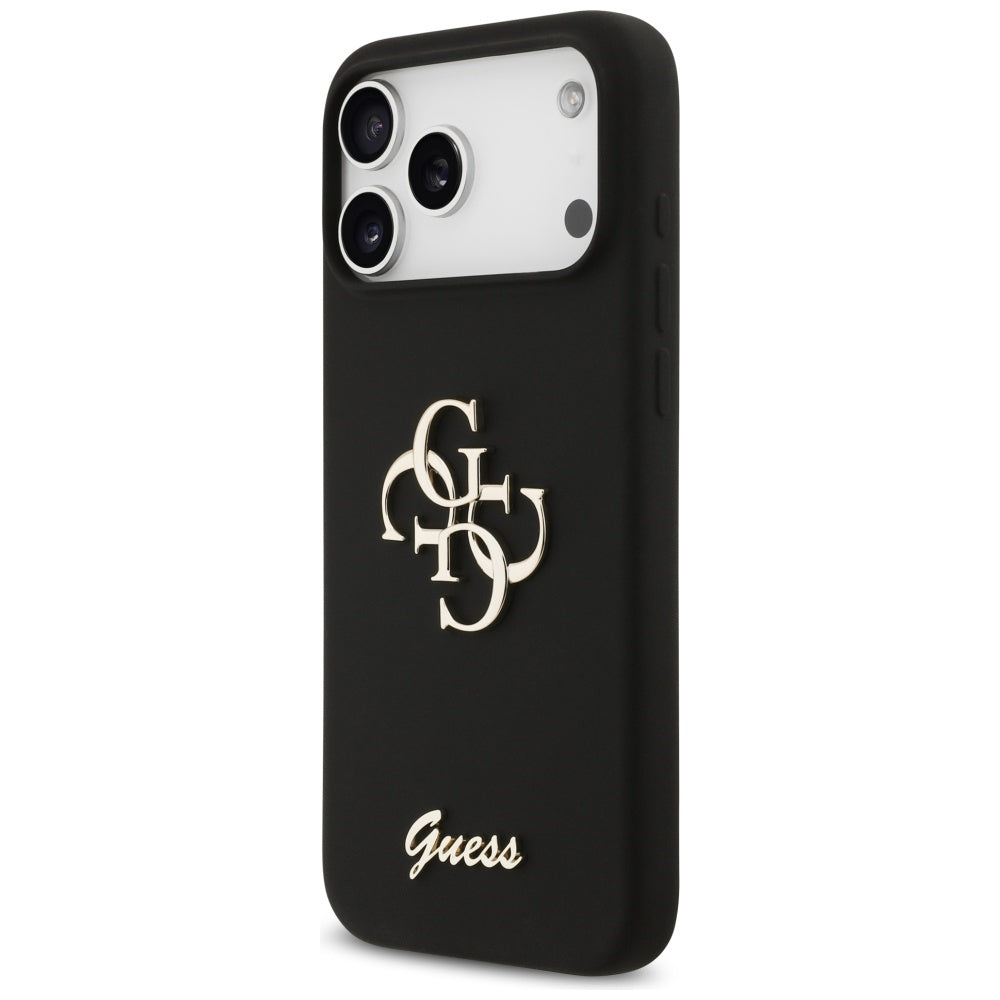 Guess Silicone Big 4G Script Case for iPhone 17 Pro Max - Black_1
