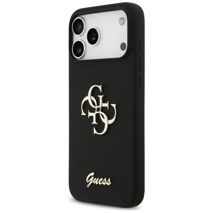Guess Silicone Big 4G Script Case for iPhone 17 Pro Max - Black_1