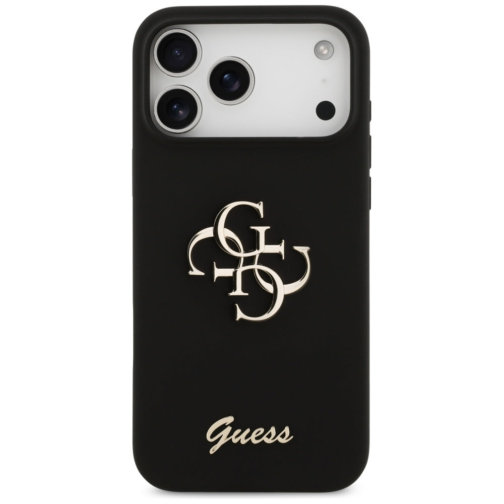 Guess Silicone Big 4G Script Case for iPhone 17 Pro Max - Black_2