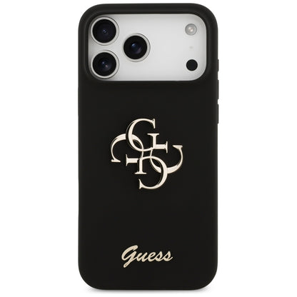Guess Silicone Big 4G Script Case for iPhone 17 Pro Max - Black_2