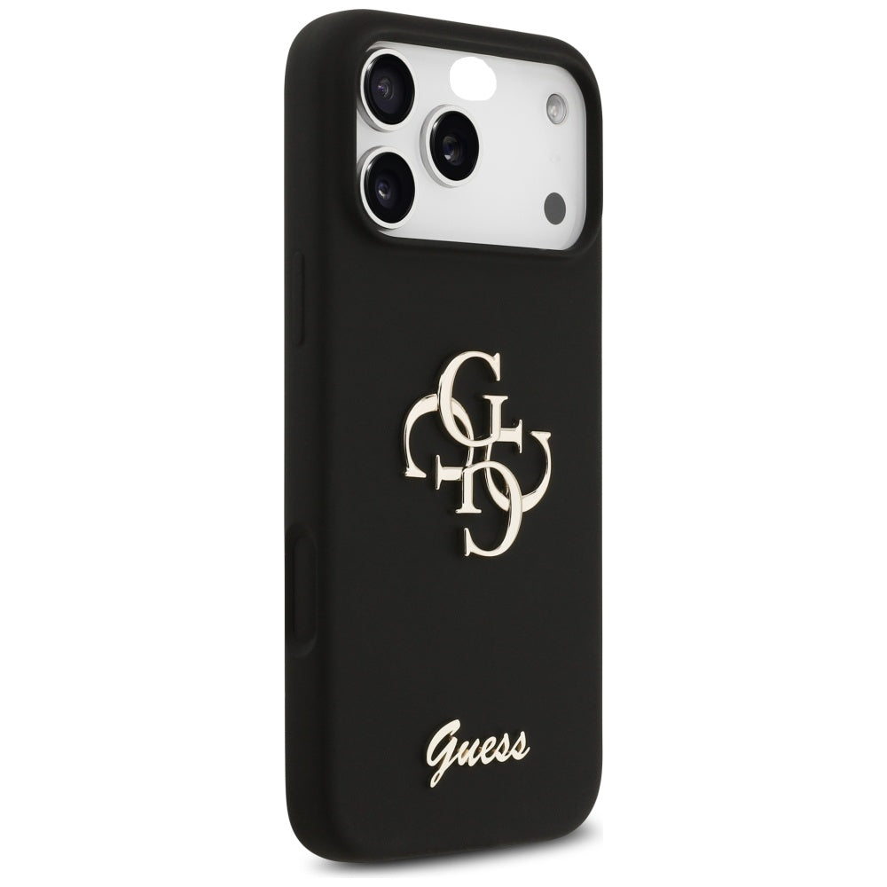 Guess Silicone Big 4G Script Case for iPhone 17 Pro Max - Black_3
