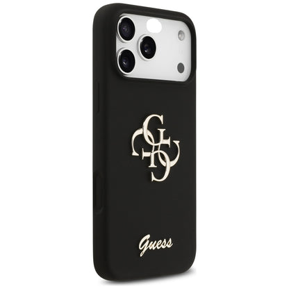 Guess Silicone Big 4G Script Case for iPhone 17 Pro Max - Black_3