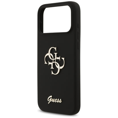 Guess Silicone Big 4G Script Case for iPhone 17 Pro Max - Black_5