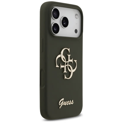 Guess Silicone Big 4G Script Case for iPhone 17 Pro Max - Green_3