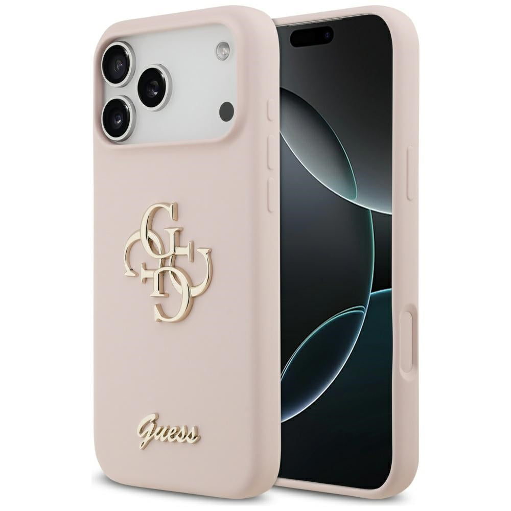 Guess Silicone Big 4G Script Case for iPhone 17 Pro Max - Pink_0