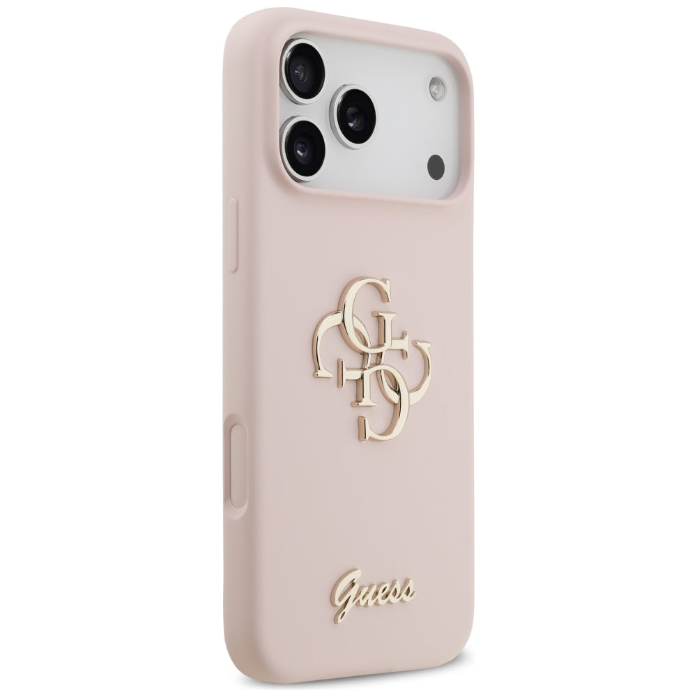 Guess Silicone Big 4G Script Case for iPhone 17 Pro Max - Pink_3