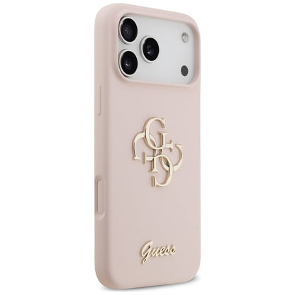Guess Silicone Big 4G Script Case for iPhone 17 Pro Max - Pink_3