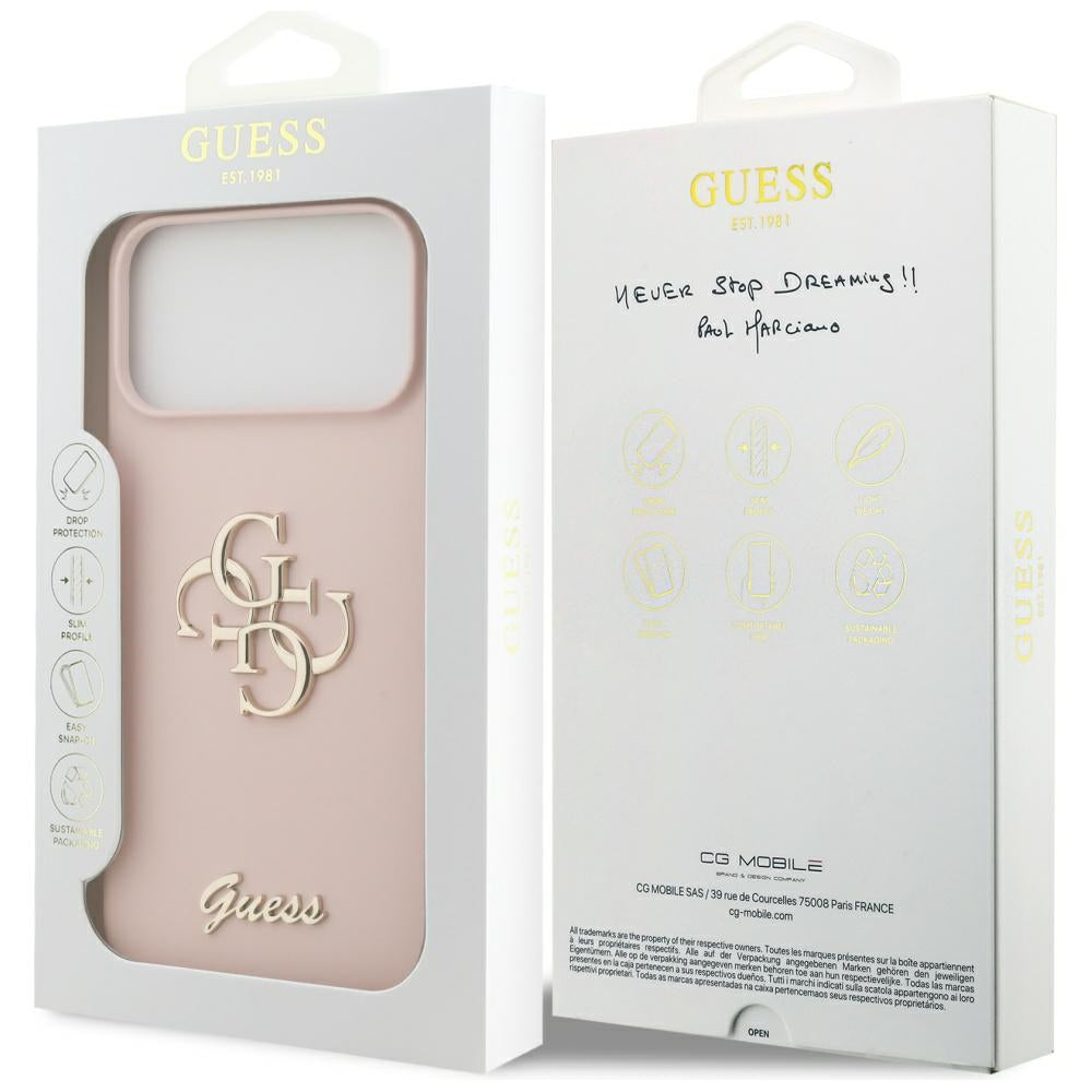 Guess Silicone Big 4G Script Case for iPhone 17 Pro Max - Pink_7