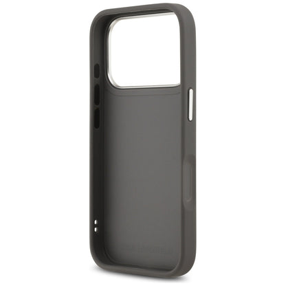 Karl Lagerfeld FW Grained Karl &amp; Choupette Heads Pins &amp; Logo iPhone 17 Pro Case - Gray_6